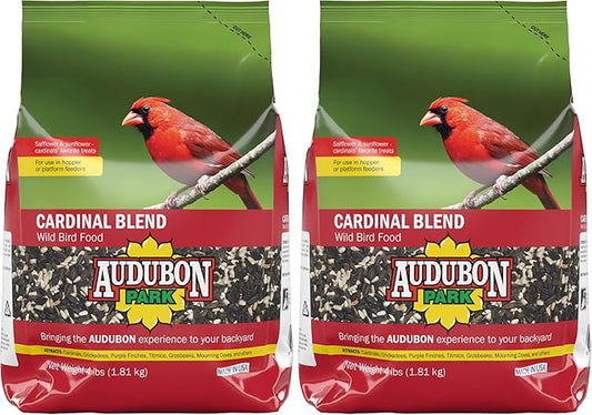 Audubon Park Cardinal Blend Wild Bird Food,Cardinal Bird Seed for Outside Feeders,4-Pound Bag,(Pack of 2)