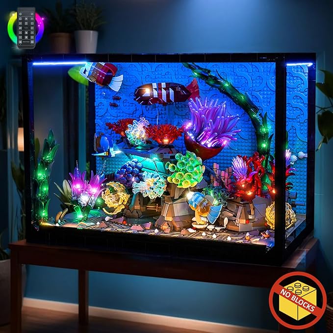 BrickBling LED Light Compatible with Lego Tropical Aquarium 10366, Decoration Lamp Compatible with Lego Tropical Fish Tank- Excluding Model (RC Version Light)