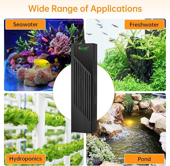 hygger Aquarium Heater with Intelligent Temperature Controller, 500W for 66-135 Gallon Submersible Fish Tank Heater with Leaving Water Automatically Stop Heating System, for Freshwater Saltwater