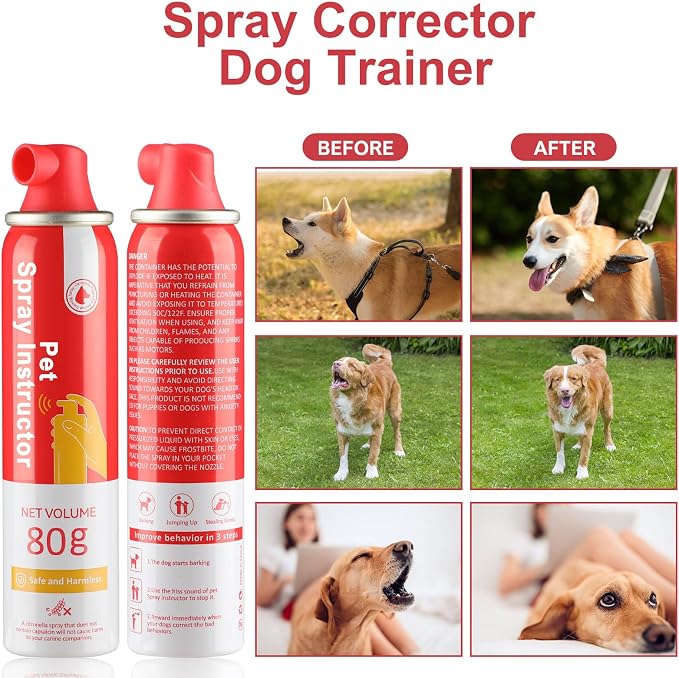 Corrector Spray Dog Trainer, 80ml 6 Pack Corrector Spray for Dogs to Stops Barking, Food Stealing, Dog Fights, Attacks & Unwanted Dog Behaviour, Safe Pet Training Spray