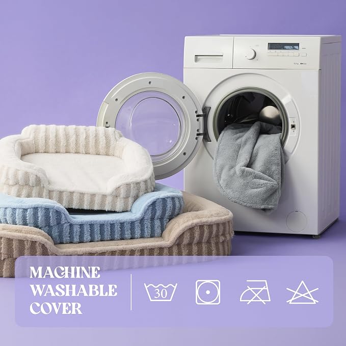 LE SURE Cute Dog Beds Large Sized Dog, Orthopedic Waterproof Large Pet Bed with Sides, High Back Non-Slip Bottom and Egg-Crate Foam Pet Couch Sofa with Washable Removable Cover, Hazel