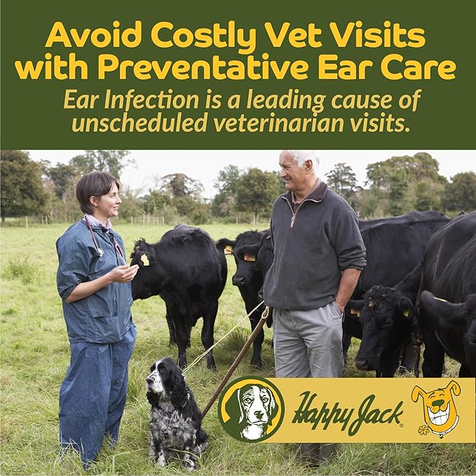 HAPPY JACK Dog Ear Wipes with Aloe Soothe Itch and Discomfort from Dog Ear Infection, Aloe Vera-Cucumber Pet Cleaner Wipes are Great for Pup's Itchy Relief, 100 Ct
