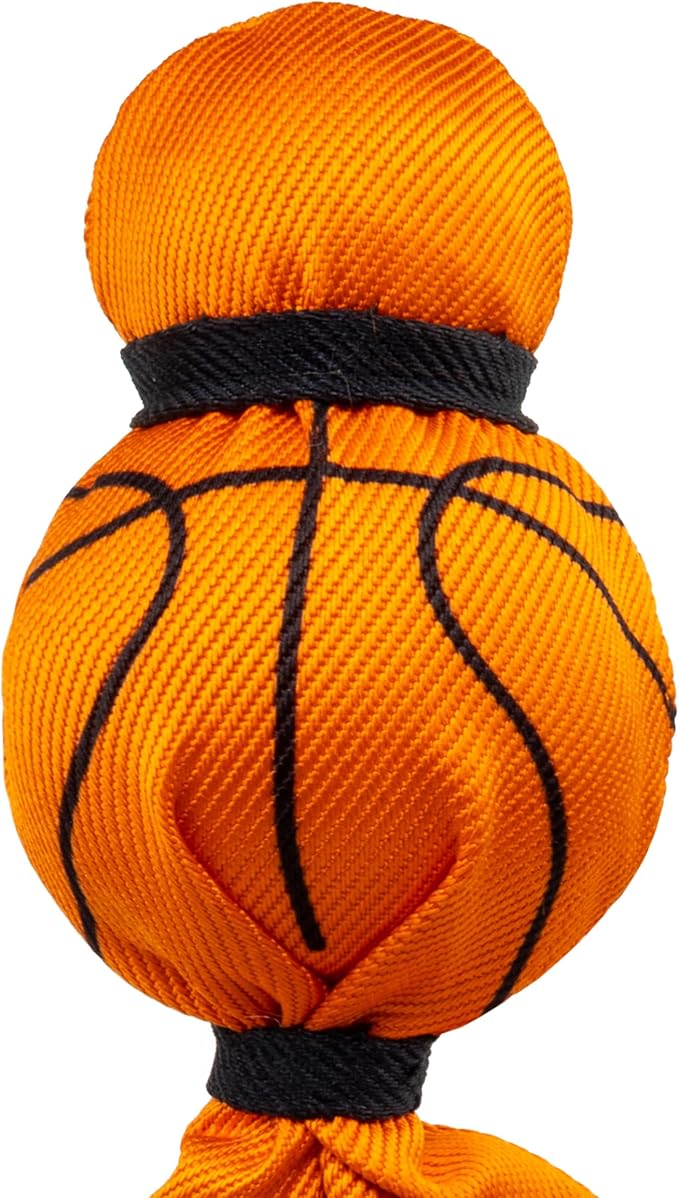KONG Wubba Sport Dog Toy – Reinforced Tug & Toss Toy with Squeaker and Floppy Tails for Fetch & Interactive Play (Basketball, Large)