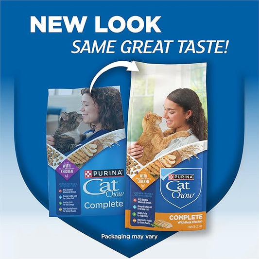 Purina Cat Chow Complete High Protein Dry Cat Food With Real Chicken - (Pack of 4) 3.15 lb. Bags
