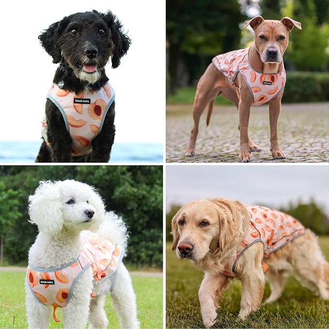Spark Paws Dog Cooling Vest - SPF 50 UV Sun Protection - Summer Heat Relief Gear for Dogs, Lightweight, Evaporative Cooling - Dog Anxiety Relief Vest During Hot Days - Peaches - Size L