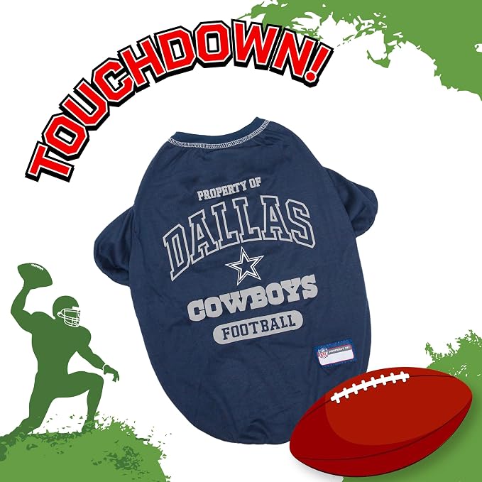 NFL Dallas Cowboys Dog T-Shirt for Pets, Size X-Large. Officially Licensed Pet Shirt with Team Logo, Soft Stretchable Comfort Fit Apparel for Dogs & Cats