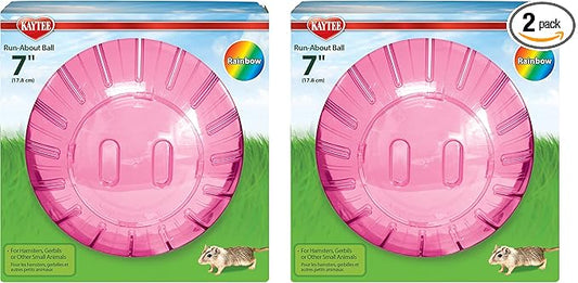 Kaytee 7" Assorted Color Run-About Exercise Ball for Pet Hamsters & Gerbils (Pack of 2)