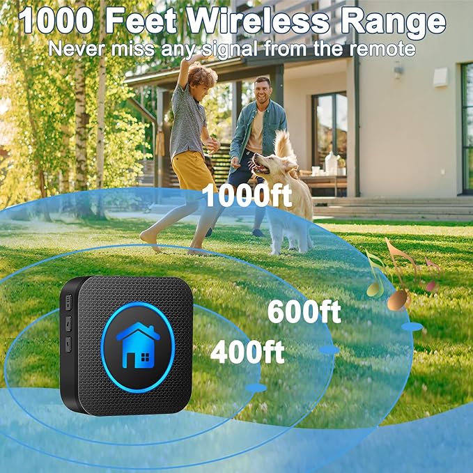 Dog Door Bell 2026 Enhanced Touch, Wireless Doggie Doorbell for Potty Training to Go Outside, IP65 Waterproof, 1000ft Range, 55 Melodies, 5 Modes & Adjustable Volume, 1 Buttons
