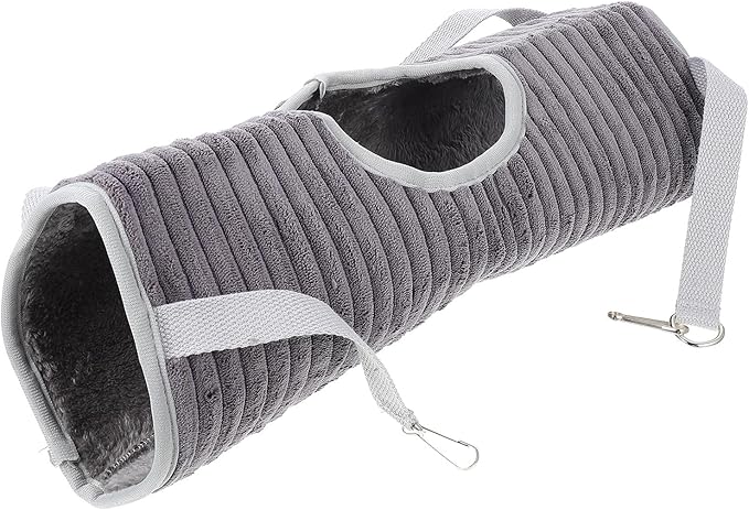 Yardwe Small Pet Hammock and Hanging Bed Gray, Comfortable Ferret and Hamster Tunnel Nest for Small Animals, Cage Sleeping Bed and Pet Supply