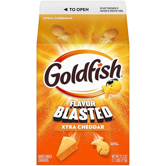 Goldfish Flavor Blasted Xtra Cheddar Cheese Crackers, 27.3 Oz Carton