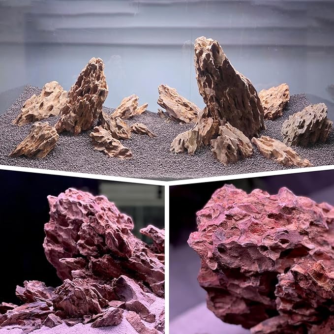 Natural Rock Stone 20lb Aquarium Rocks for Aquarium Landscaping Models and PH Neutral Rocks Aquascaping Stones for Terrariums-2-8 inches