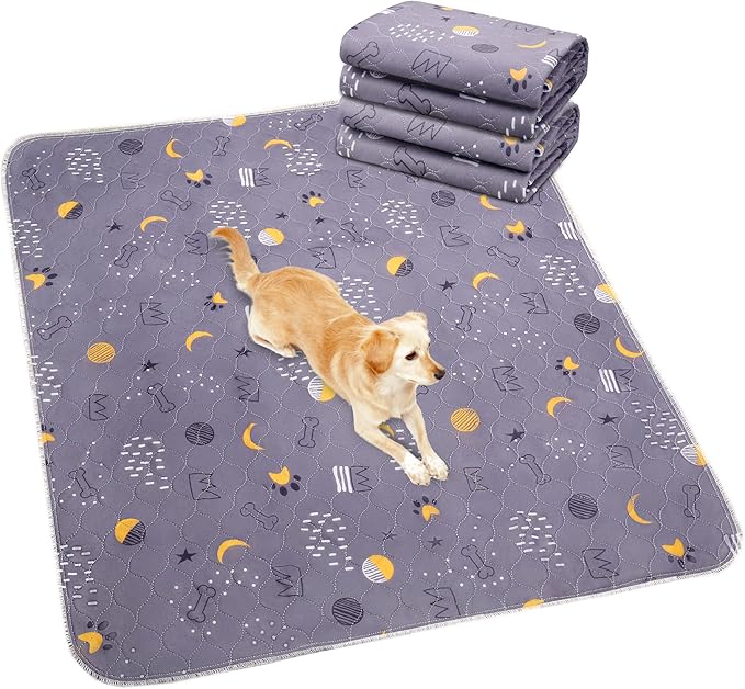 UPSKY Washable Pee Pads for Dogs 2 Pack 34" x 36" Reusable Puppy Pads Waterproof Pet Training Pads, Non-Slip Dog Mats Fast Absorbent Whelping Pads for Playpen, Potty, Crate, Bed