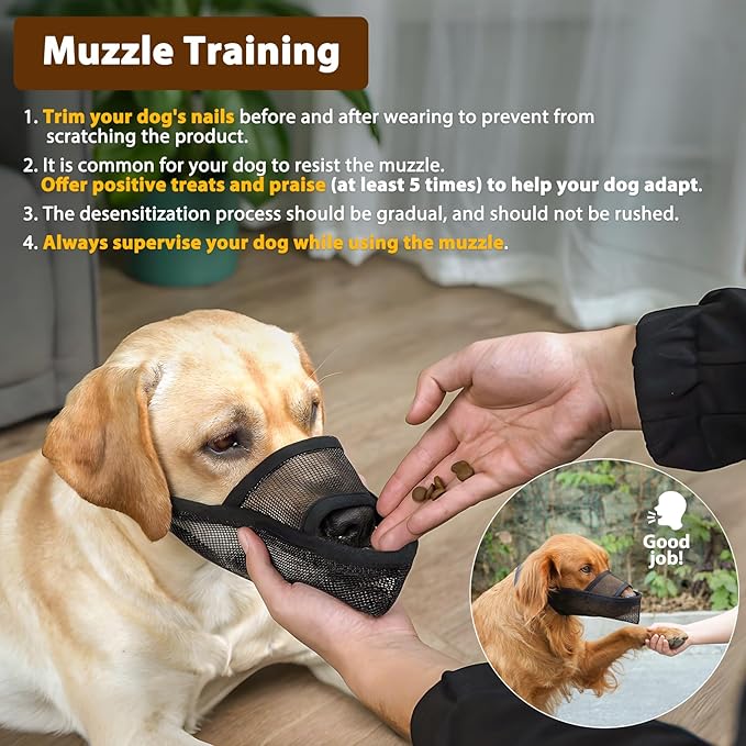 Crazy Felix Nylon Dog Muzzle for Small Medium Large Dogs Poodle Labrador Golden Retriever Doberman, Air Mesh Breathable and Drinkable Pet Mouth Guard for Anti-Biting Chewing Scavenging(L, Pink)