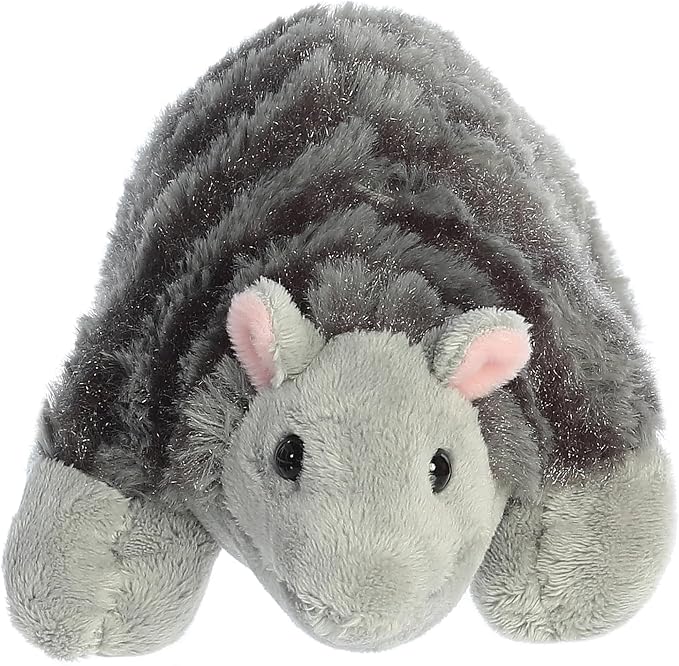 Aurora® Adorable Mini Flopsie™ Armadillo Stuffed Animal - Mini Companions Ready for Playful Adventures - for Kids All Ages, Toddlers, Adults, and Families - Gray 8 Inches