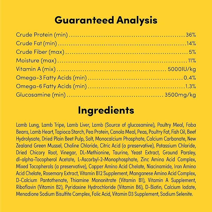 Raw Freeze Dried Dog Food RawMix50 Premium Grass-Fed Lamb Recipe, Protein Rich, Includes Kibble, Non-GMO, No Wheat or Corn, 4 lbs