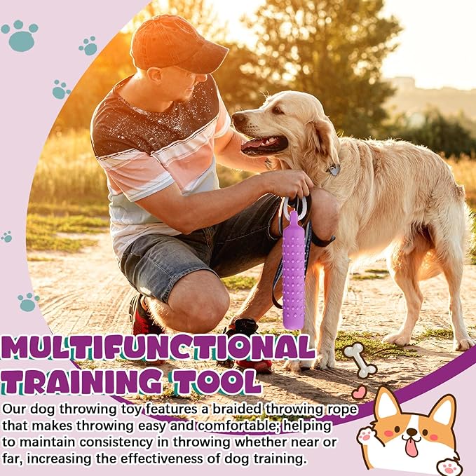 Blueweenly 4 Pcs Dog Bumper Toy for Water Retrieving Plastic Puppy Training Dummy Dog Float Toy Lightweight for Float on The Water Pool Outdoor Training Hunting Fetching (Purple)