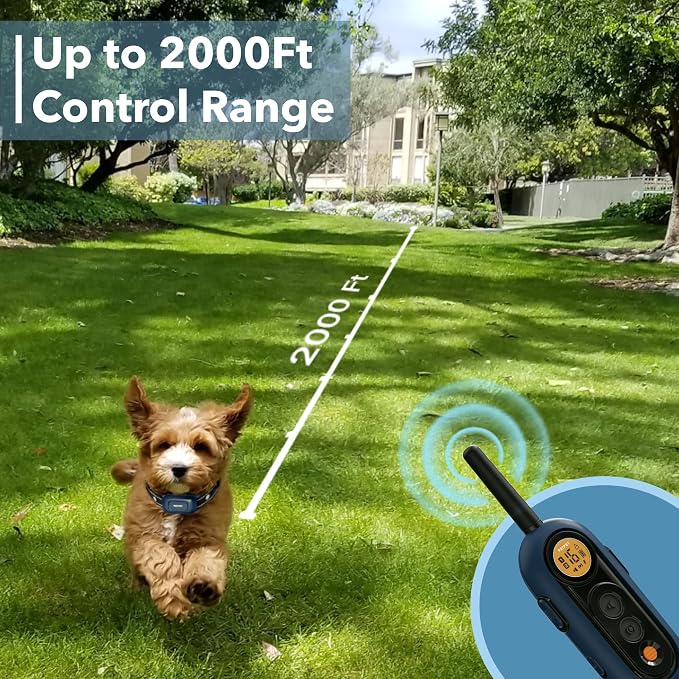 PATPET Dog Training Collar with Remote -2000Ft IPX7 Waterproof Dog Shock Collar, 4 Modes (Beep/Vibration/Shock 0-16 Levels/Keypad Lock) Rechargeable Electric Dog Collar for Small Medium Dogs 10-100lbs