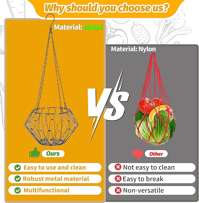 Hanging Chicken Feeder, 9.25IN Large Foldable Poultry Feeder Vegetable Fruits Basket with 4pcs Hanging Stainless Chain, Chicken Treat Holder Ball Boredom Toys for Chicken Hens Duck Coop, Black, 1 Pack