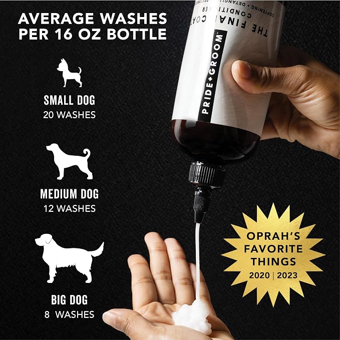 Pride and Groom The Final Coat | Grooming Conditioner that Extends the Life of a Groom | Tearless All Natural Ingredients that Untangle, Nourish, and Add Shine for All Dogs – 16oz (Pack of 2)