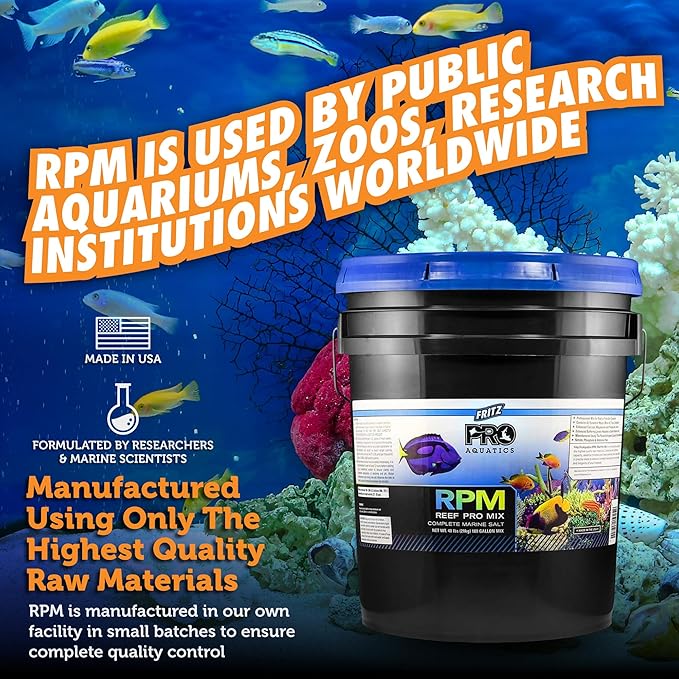 Fritz Aquatics Reef Pro Mix (RPM) Complete Marine Salt Advanced Formula for Optimal Reef Health & Stability (48-Pound)