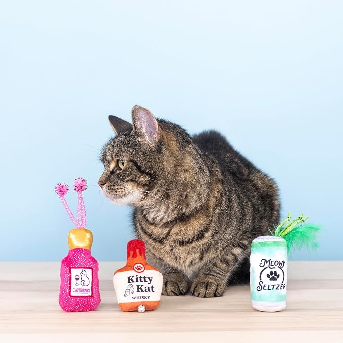 Fringe Studio Kitten My Drink ON, Small Plush Cat Toy 3PCS Set, PetShop Collection (904040)