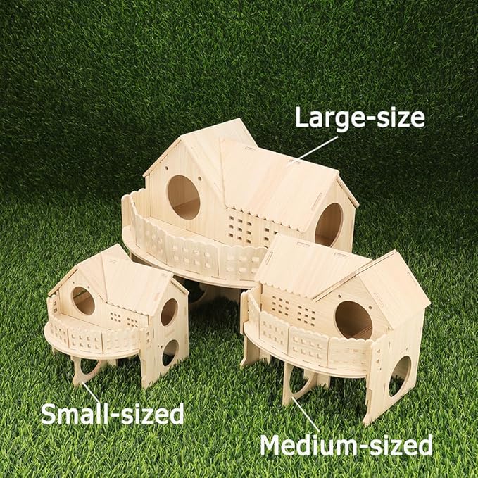 Baby Guinea Pig Maze Wooden House Fun Slide House Double-Decker House, Suitable for Guinea Pigs, Large Syrian Hamsters, Chinchillas Adult Dwarf Gerbils and Other Small Animals(Large Size)
