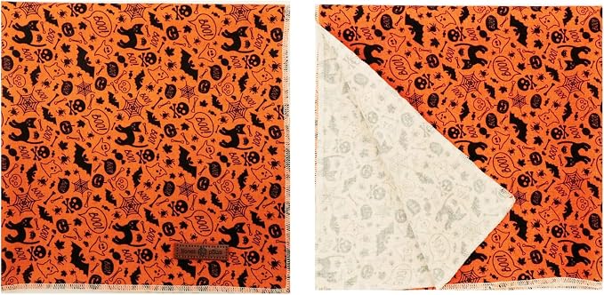 Lionet Paws Halloween Dog Bandana,Fabric Black Bat Dogs Kerchief for Small Medium Dogs,Dog Cotton Triangle Bibs Scarf for Girl Boy