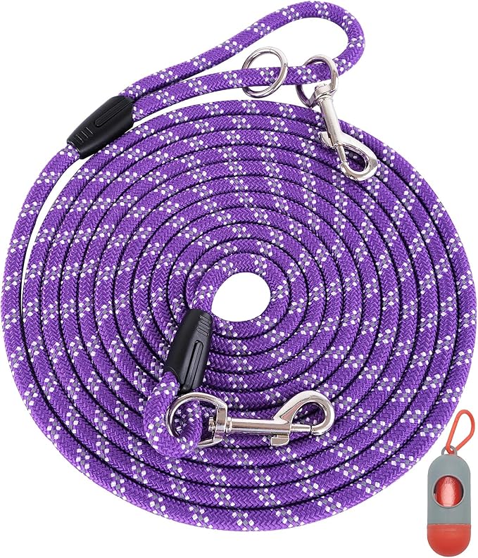 Heavy Duty Dog Leash for Large, Medium, Small Dogs - 10FT/16FT/30FT/50FT/100FT, Reflective Threads, Ideal for Walking, Playing, Camping, or Yard