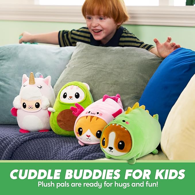 JOYIN Stuffed Animal, Kawaii Dinosaur Plush Toy, 11" Soft Plushie with Corgi Face, Cute Pillow for Kids and Adults, Birthday Surprise Gift for Boys and Girls