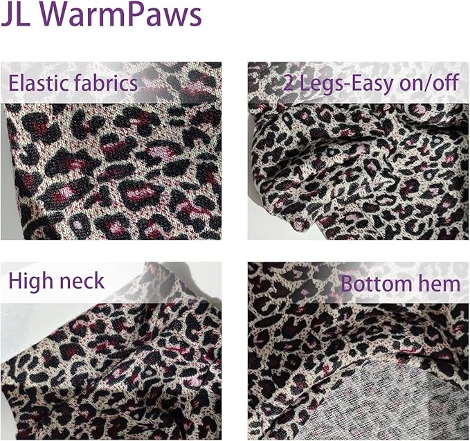Sphynx Cat Sweater Hairless Cat Clothes Sweater Shirt Soft Warm Long Sleeves Pullover Pet Clothes Pajamas Dog Cloth for Small Dogs Jumpsuit Pet Sweaters (Purple Leopard, XX-Large)