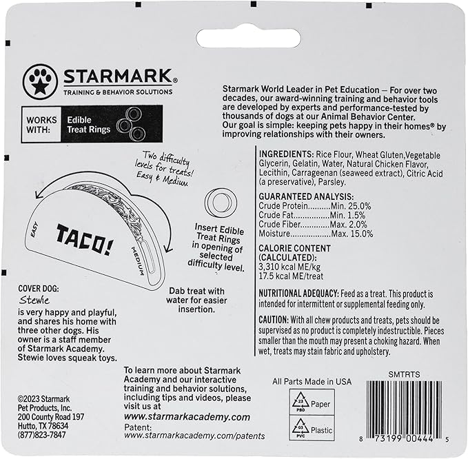 Starmark Treat Ringer Taco Toy for Small Dogs