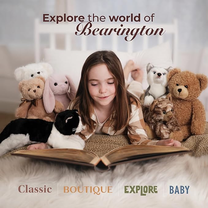 Bearington Cleo Siamese Cat Plush Toy - 15" Realistic Stuffed Cat with Soft Fur, Weighted Paws and Lifelike Details - Cuddly Soft Plushies for Girls, Kids, and Kitten Lovers - Gift for Play or Display