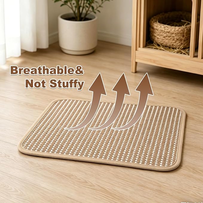 3PCS Rabbit Scratch Mat, Natural Bunny Scratching Pad Claws and Teeth Care Rabbit Mats for Cages Chew Toys for Bunny Pet Cage Bedding for Biting Sleeping Nesting (11x14 inch)