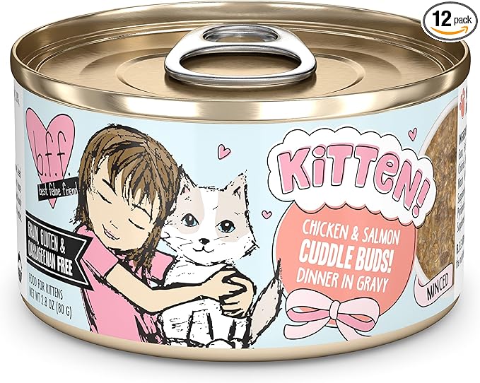 Weruva B.F.F. Kitten Food, Cuddle Buds with Chicken & Salmon in Gravy, 2.8oz Can (Pack of 12)