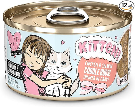 Weruva B.F.F. Kitten Food, Cuddle Buds with Chicken & Salmon in Gravy, 2.8oz Can (Pack of 12)