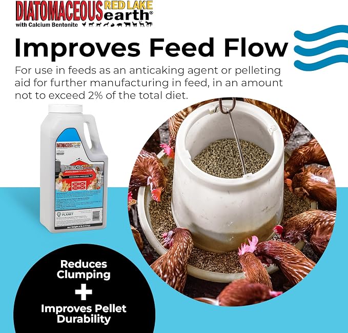 Progressive Planet Red Lake Earth Animal Feed Additive, 6lbs (Pack of 2) - Natural Diatomaceous Earth with Calcium Bentonite for Livestock - Prevents Caking, Improves Feed Flow & Maintains Fresh Feed