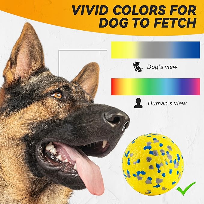 FUSOTO 4Pcs Dog Balls, Tennis Balls for Dog Aggressive Chewers, for Large Medium Small Puppy, Training Catch&Fetch, Water Floats Toys, Yellow