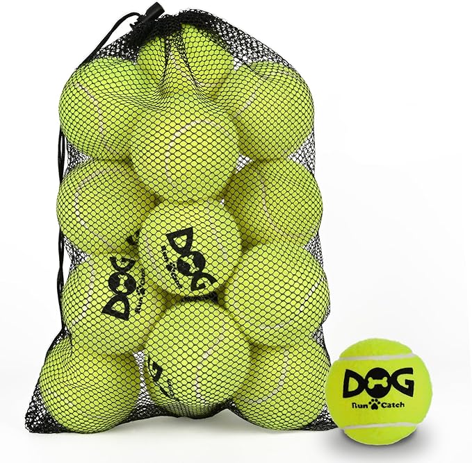 INSUM Squeaky Dog Balls - Squeaky Tennis Balls for Dogs, Yellow | Medium - 2.5'', 20Pack