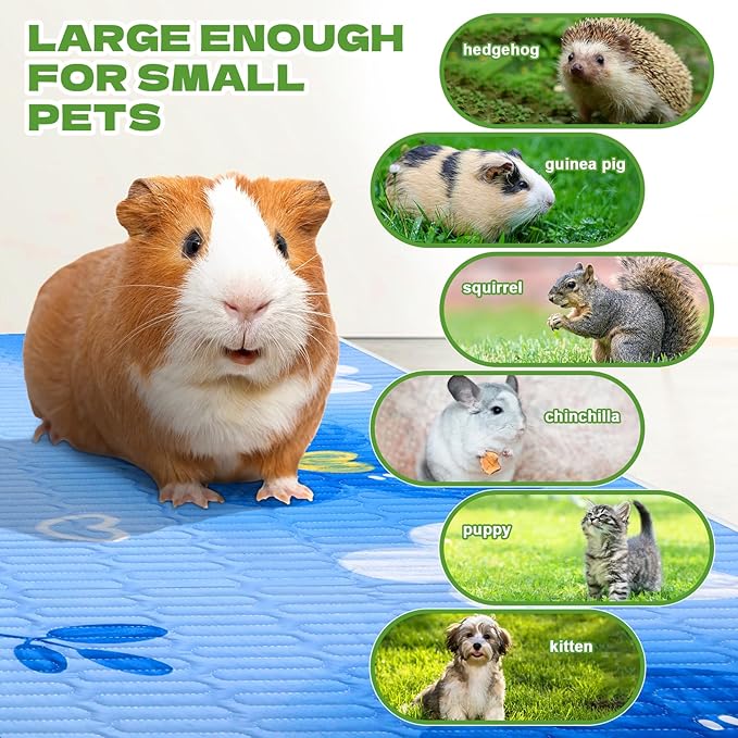 4 Pcs Reusable Washable Bedding, Waterproof Pee Pads for Hamsters, Rabbits, Squirrels - 18"