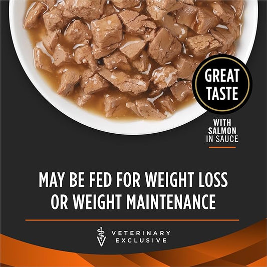 Pro Plan Veterinary Diets Purina OM Overweight Management Savory Selects with Salmon Feline Formula Wet Cat Food - (Pack of 24) 5.5 oz. Cans