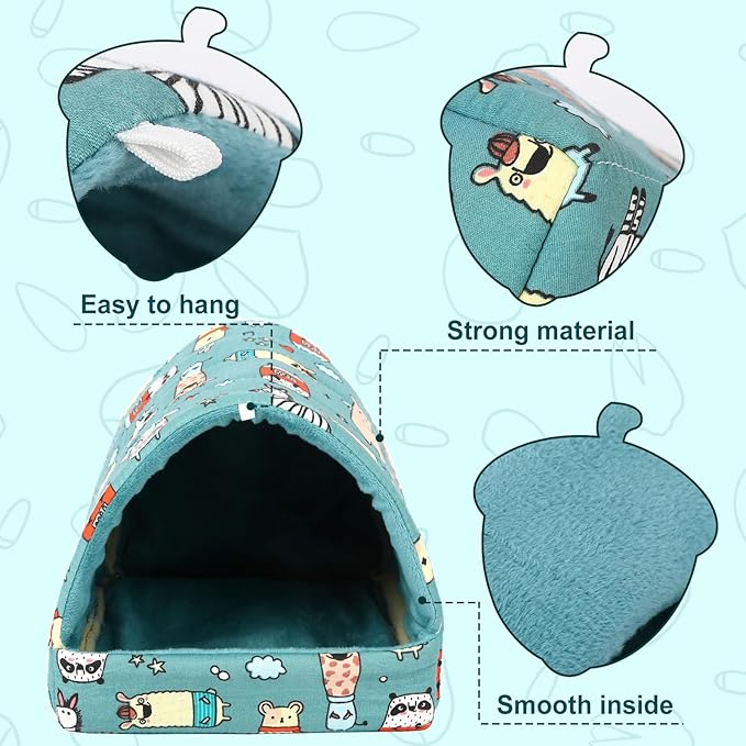 UPINS Guinea Pig Hideout,Guinea Pig Bed Houses Washable Small Animal House Cage Accessories for Dwarf Rabbits Chinchillas Hamsters Hedgehogs Ferrets Bearded Dragons and Rats