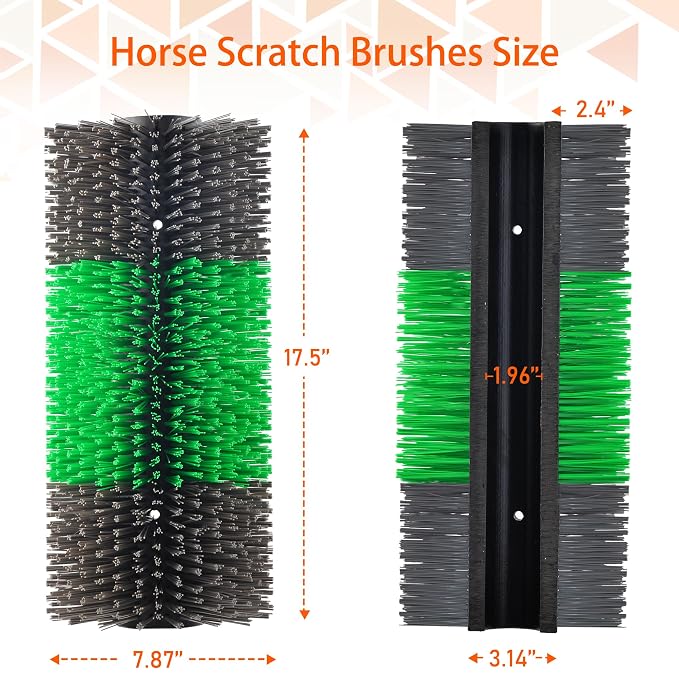 Livestock Scratch Brushes, Horse Scratcher Full Massage Brush Kit for Relieving Back Itching, Green