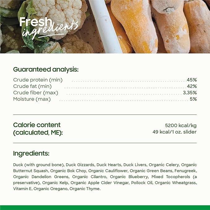 smallbatch Pets Freeze Dried Raw Dog Food, Duck Recipe, 25 oz, Organic High Protein Dog Food, Grain Free, Made in the USA, Humanely Raised Meat, Single Protein, for Picky Eaters, Hydrate & Serve