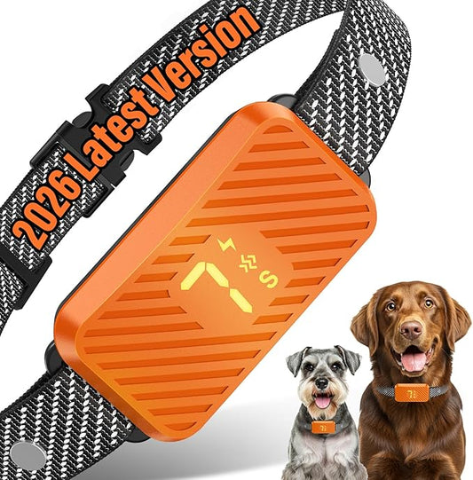 Dog Bark Collar for Large Medium Small Dogs, Effective No-Bark Collar, Smart Barking Collar, 2026 Upgraded Bark Collar with 7 Sensitivity, 3 Modes, Orange