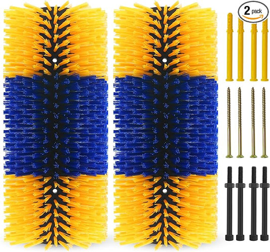 Livestock Scratching Brush Goat Scratcher Full Massage Grooming Brush with 8 Screws for Cattle, Sheep, Horses, Pigs