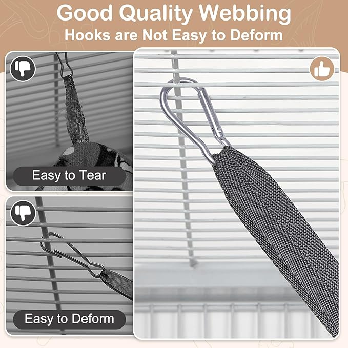 Ferret Hammock 8 Pack Guinea Pig Hammock Washable Rat Chinchilla Hammock Hamster Cage Accessories Cozy Ferret Bed Toys for Small Animals Pet Sugar Glider