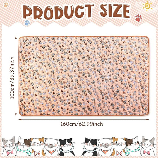 Tatuo 4 Pack Fleece Dog Blankets for Puppy Cats Multi-Size Sleep Mat for Pet Guinea Pig Soft Washable Warm Crate Bed Puppy Teething Toys Print Pattern Blanket Indoor(Mixed Color,40 x 63 Inch,Paw)