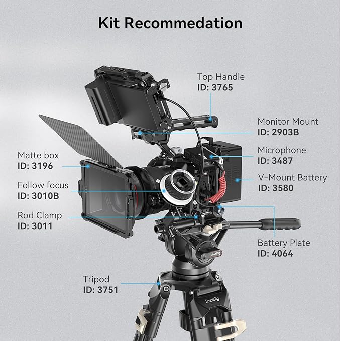 SmallRig Cage for Canon R8, Camera Cage for EOS R8 with1/4-20 Threaded Holes, 3/8"-16 Locating Holes for ARRI, Included Cold Shoe, QD Port and NATO Rail - 4212