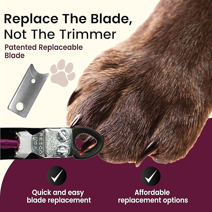 Resco USA-Made Dog Nail Clippers - Professional Guillotine Trimmer for Clean Cuts - Candy Color Series - Replacement Blade System - Fits All Breed Sizes