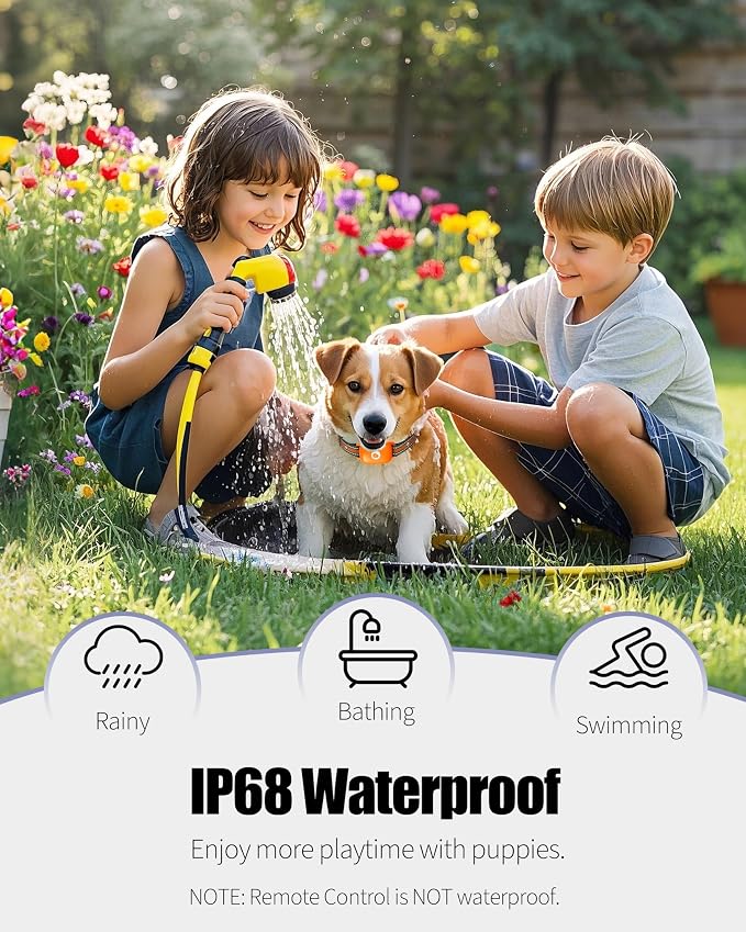 Dog Training Collar - 2600FT Dog Shock Collar with Remote Control, Beep/Vibration/Shock, Security Lock, IP68 Waterproof Rechargeable Electric Collar for All Breeds (Orange)